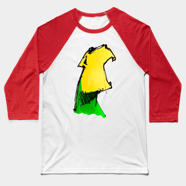 Yellow green yum dog Baseball T-Shirt by Mzerart